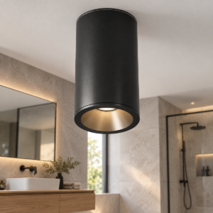 Maytoni zoom faretto moderno cilindro nero per bagno soffitto ip54 gu10