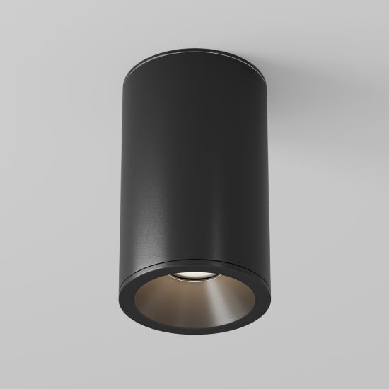 Maytoni zoom faretto moderno cilindro nero per bagno soffitto ip54 gu10