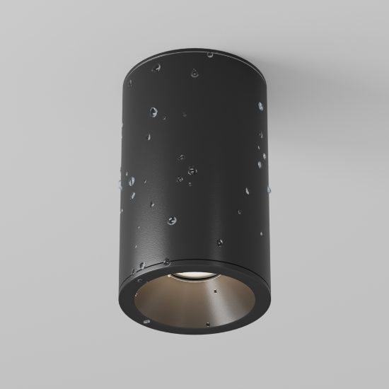 Maytoni zoom faretto moderno cilindro nero per bagno soffitto ip54 gu10