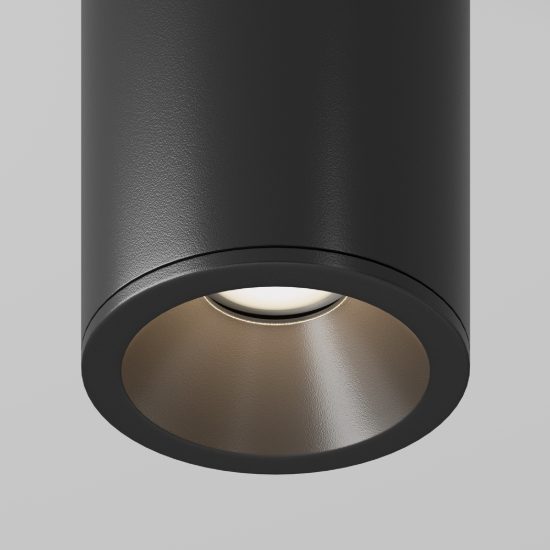 Maytoni zoom faretto moderno cilindro nero per bagno soffitto ip54 gu10