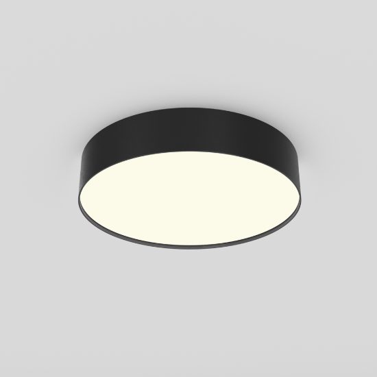 Plafoniera piccola tonda 22 cm nera led 3000k maytoni zon