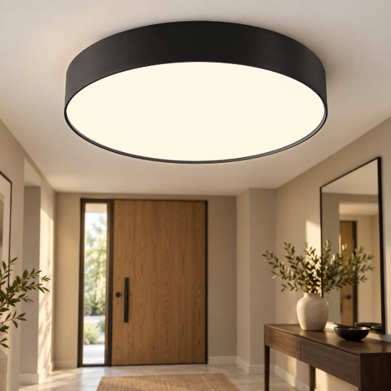 Maytoni zon plafoniera per ingresso rotonda nera led 45w 3000k 40cm