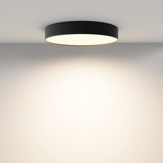 Maytoni zon plafoniera per ingresso rotonda nera led 45w 3000k 40cm