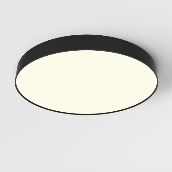 Grande plafoniera tonda per camera da letto nero led 3000k 60cm maytoni zon