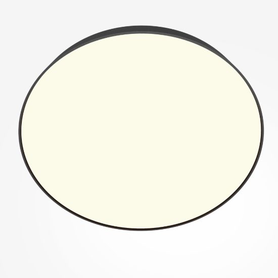 Grande plafoniera tonda per camera da letto nero led 3000k 60cm maytoni zon