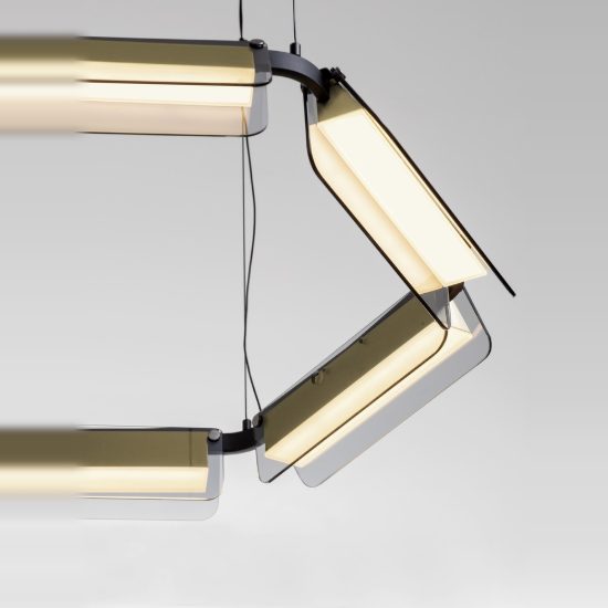 Lampadario a sospensione nero oro e grigio per soggiorno led 39w 3000k dimmerabile
