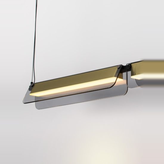 Lampadario a sospensione nero oro e grigio per soggiorno led 20w 3000k dimmerabile