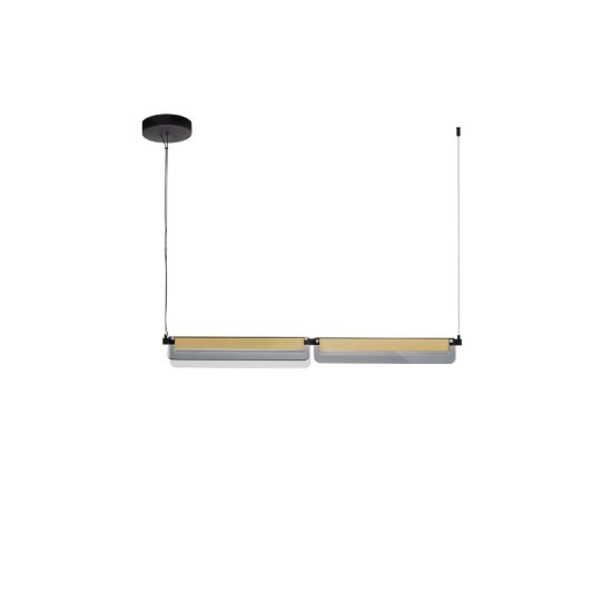 Lampadario a sospensione nero oro e grigio per soggiorno led 20w 3000k dimmerabile