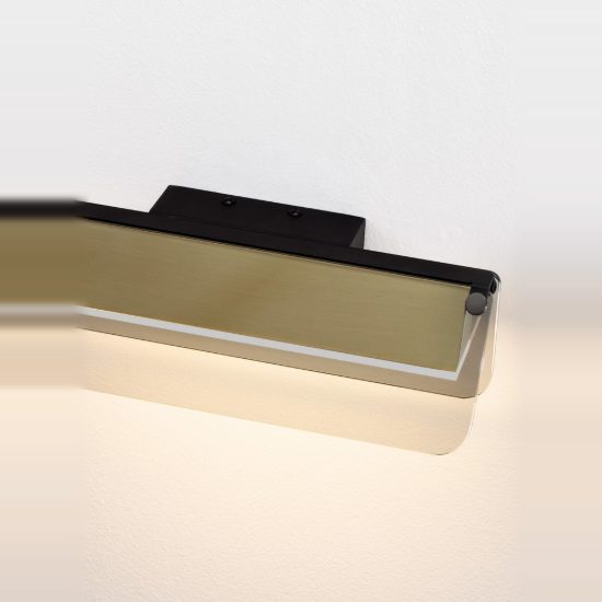 Applique nero oro e grigio per soggiorno moderno led 7w 3000k 30cm