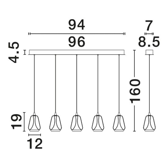 Lampadario led 37w 3000k 5 luci oro ottone nero champagne per soggiorno