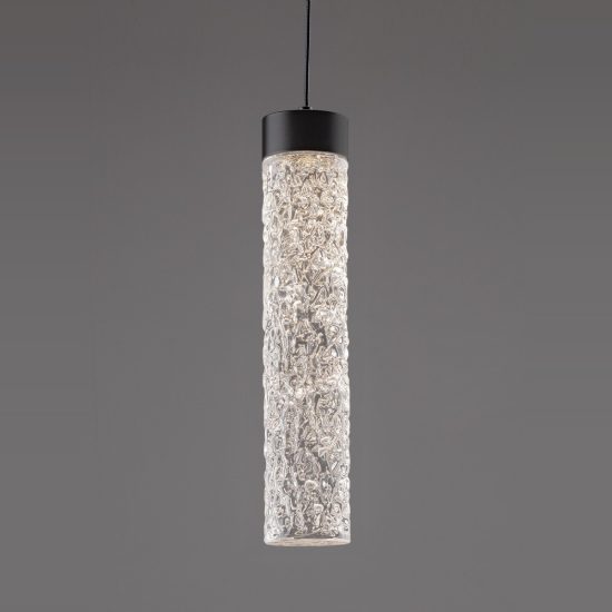 Lampada per cucina moderna nero vetro a sospensione led 6w 3000k dimmerabile