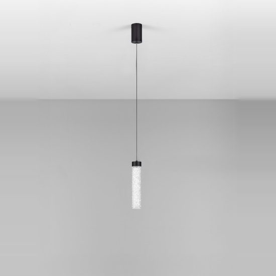 Lampada per cucina moderna nero vetro a sospensione led 6w 3000k dimmerabile