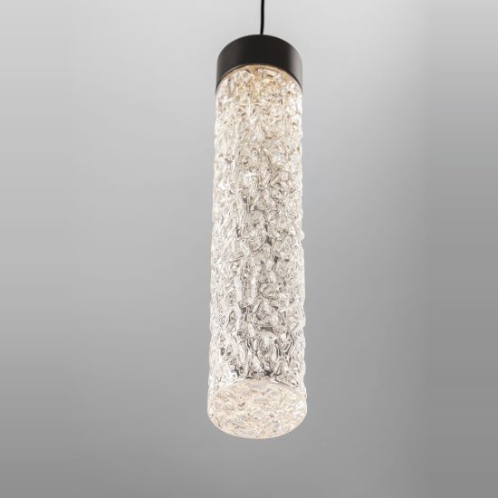 Lampada per cucina moderna nero vetro a sospensione led 6w 3000k dimmerabile