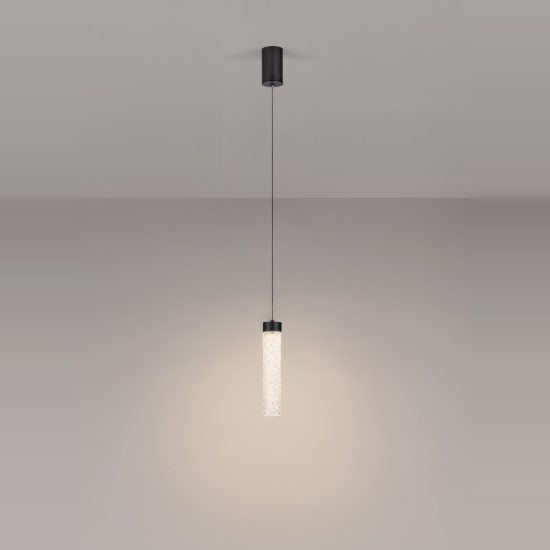 Lampada per cucina moderna nero vetro a sospensione led 6w 3000k dimmerabile