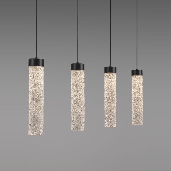 Lampadario per cucina nero a sospensione led 20w 3000k 5 luci dimmerabile
