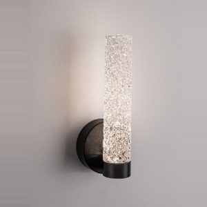 Applique moderna per soggiorno nera vetro da parete led 6w 3000k dimmerabile