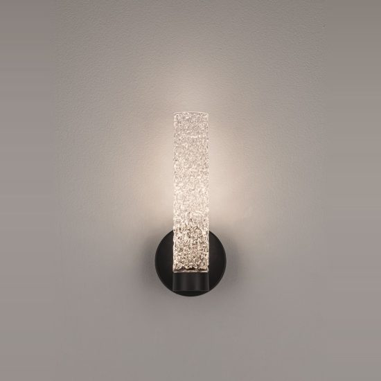 Applique moderna per soggiorno nera vetro da parete led 6w 3000k dimmerabile