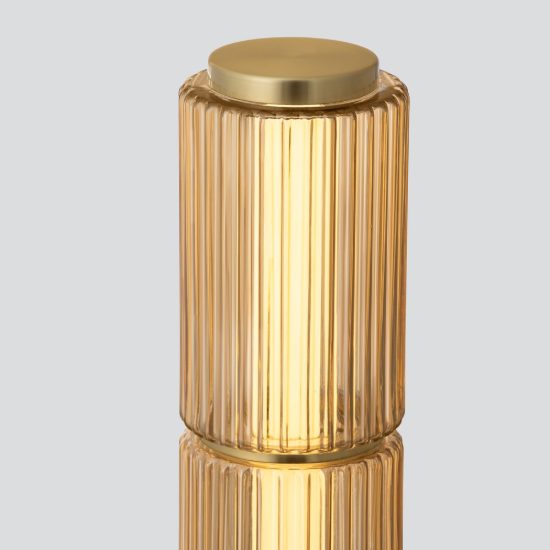 Lampada da terra piantana per salotto oro cilindro di vetro led 33w 3000k dimmerabile