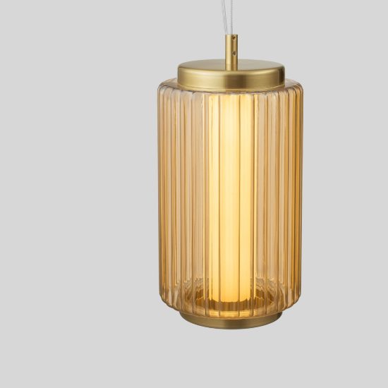 Lampada moderna a sospensione oro vetro led 10w 3000k dimmerabile
