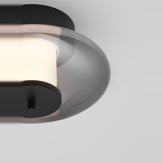Plafoniera per camera da letto nero e grigio fume led 8w 3000k dimmerabile