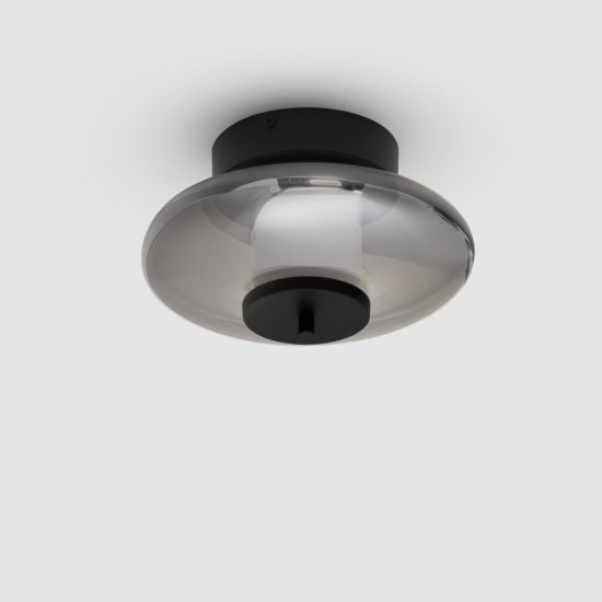 Plafoniera per camera da letto nero e grigio fume led 8w 3000k dimmerabile