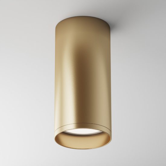 Faretto da soffitto gu10 cilindro oro opaco maytoni focus