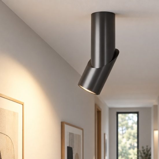 Dafne maytoni faretto nero da soffitto led 10w 3000k orientabile