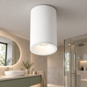 Zoom maytoni faretto da soffitto per bagno ip54 cilindrico bianco
