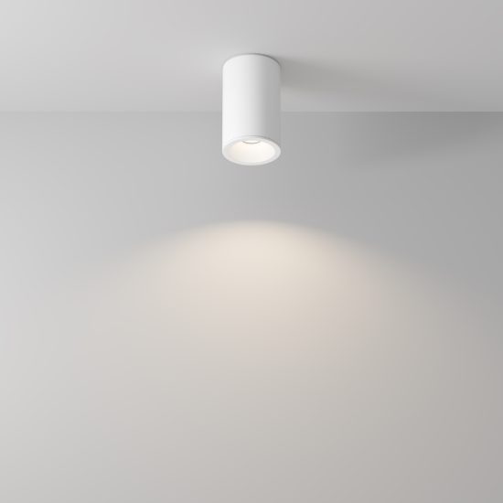 Zoom maytoni faretto da soffitto per bagno ip54 cilindrico bianco