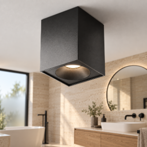 Maytoni zoom faretto cubico per bagno nero da soffitto ip54