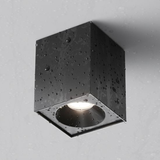 Maytoni zoom faretto cubico per bagno nero da soffitto ip54