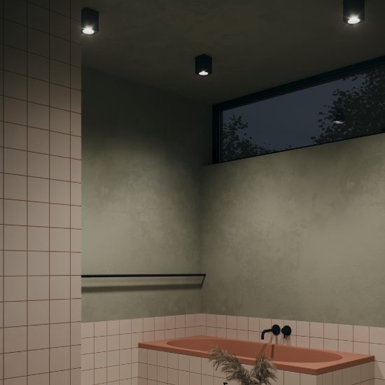 Maytoni zoom faretto cubico per bagno nero da soffitto ip54