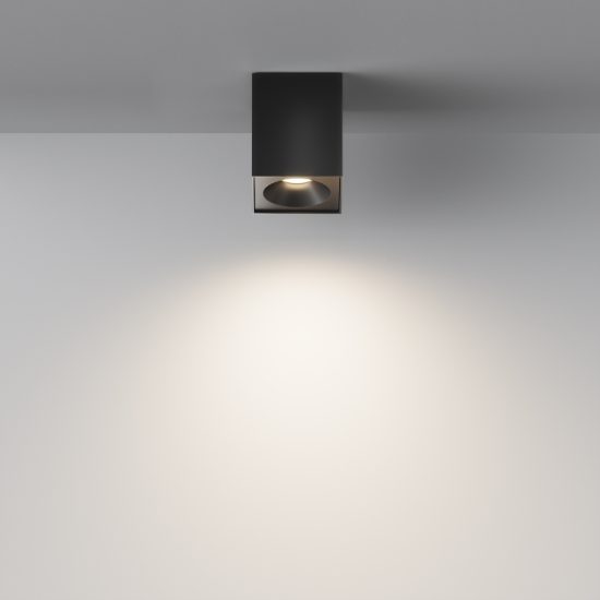 Maytoni zoom faretto cubico per bagno nero da soffitto ip54
