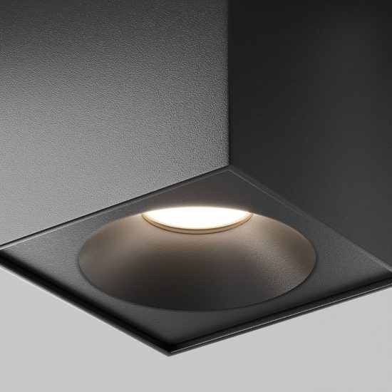 Maytoni zoom faretto cubico per bagno nero da soffitto ip54