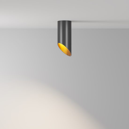 Maytoni lipari faretto da soffitto moderno cilindrico nero gu10