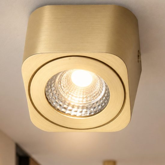 Fabas faretto da soffitto palmi ottone satinato led 6w cct 2700k 3000k 4000k