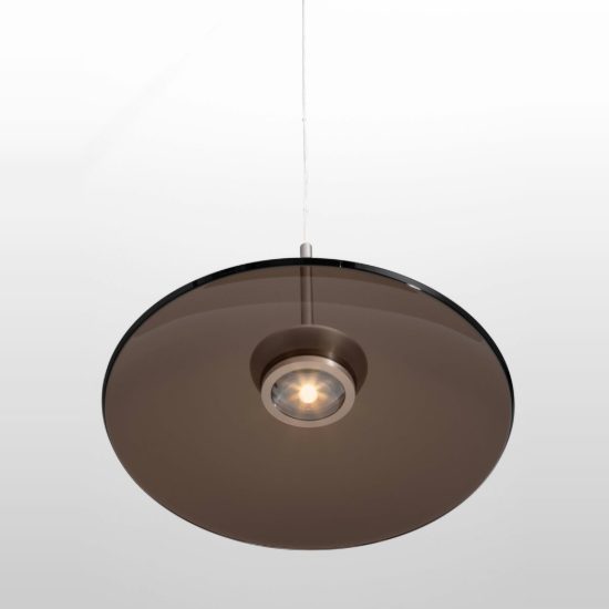 Lampadario a sospensione led 21w 3000k dimmerabile per cucina marrone scuro e nichel foggy