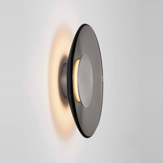 Applique da parete per soggiorno fume e nichel foggy led 17w 3000k