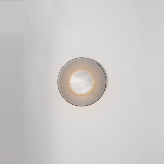 Applique da parete per soggiorno fume e nichel foggy led 17w 3000k