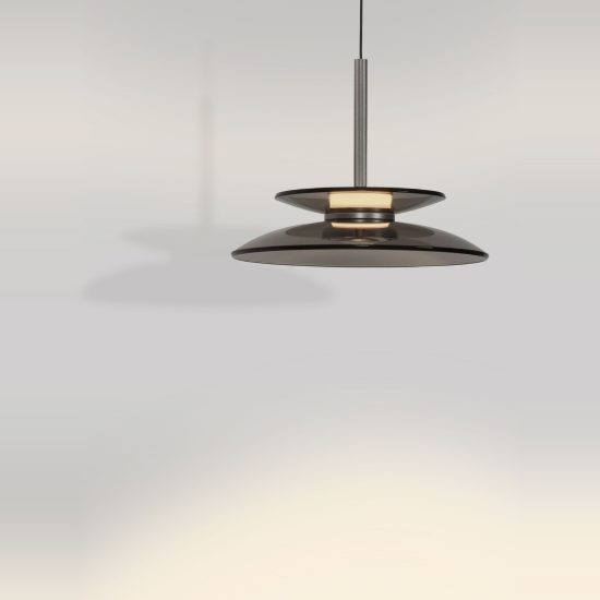 Lampada a sospensione led 10w 3000k dimmerabile per cucina marrone scuro e nichel foggy