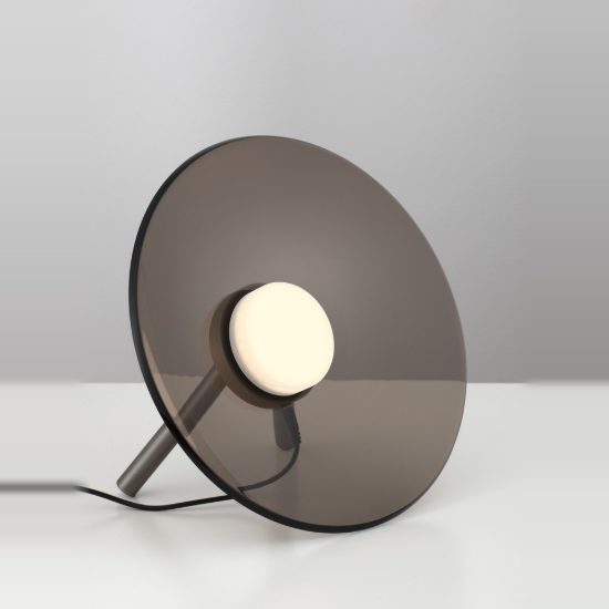 Abat-jour per camera da letto led 16w 3000k dimmerabile marrone scuro e nichel foggy
