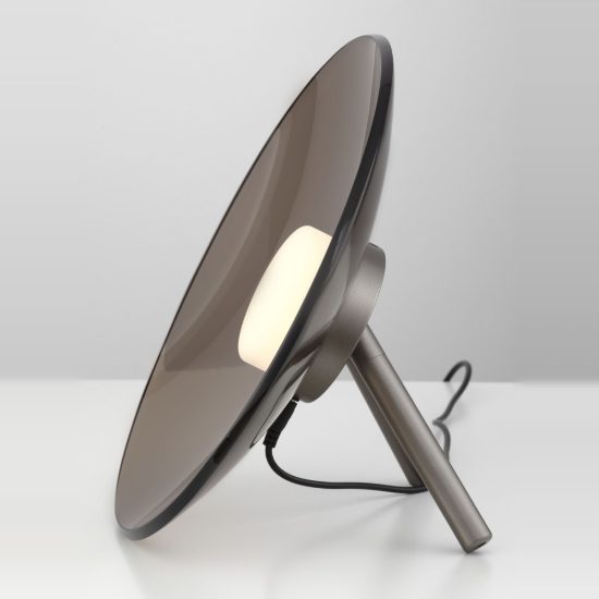 Abat-jour per camera da letto led 16w 3000k dimmerabile marrone scuro e nichel foggy