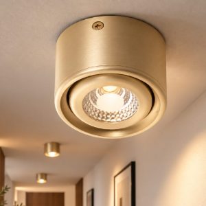 Fabas luce anzio faretto da soffitto led 6w cct 2700k 4000k orientabile ottone satinato per cucina