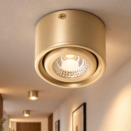 Fabas luce anzio faretto da soffitto led 6w cct 2700k 4000k orientabile ottone satinato per cucina