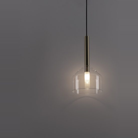 Lampada per cucina moderna a sospensione globo oro vetro