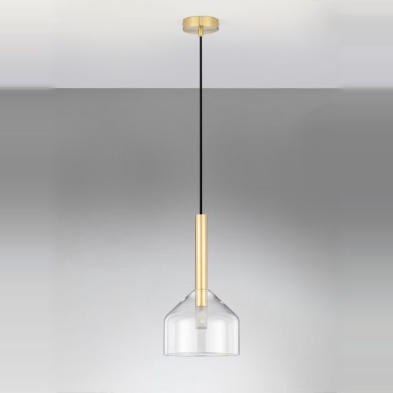 Lampada per cucina moderna a sospensione globo oro vetro