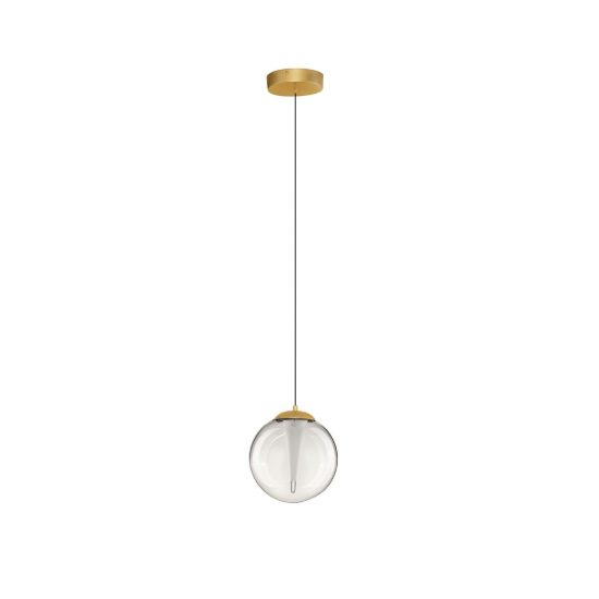 Lampada moderna a sospensione sfera oro vetro led 7w 3000k dimmerabile