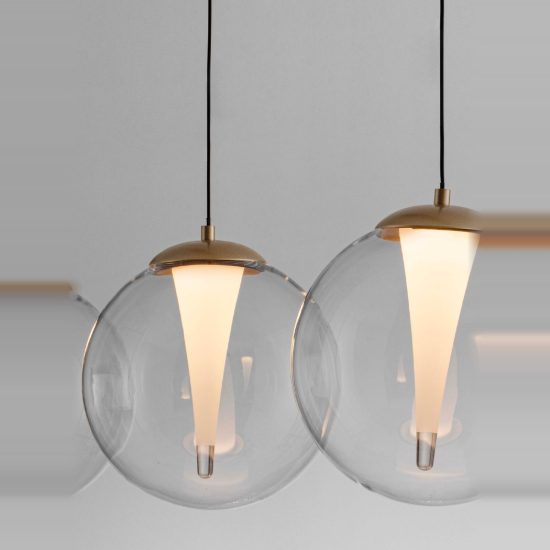Lampadario a sospensione per cucina oro led 25w 3000k 4 luci dimmerabile