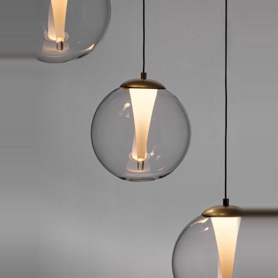 Lampadario a sospensione per cucina oro led 25w 3000k 4 luci dimmerabile