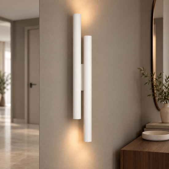 Applique moderna led 24w 2700k 8cm bianco maytoni calipso